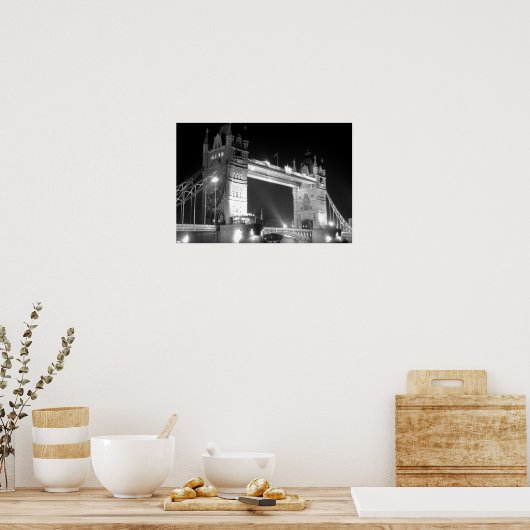 Black White London Tower Bridge Poster (Küche)