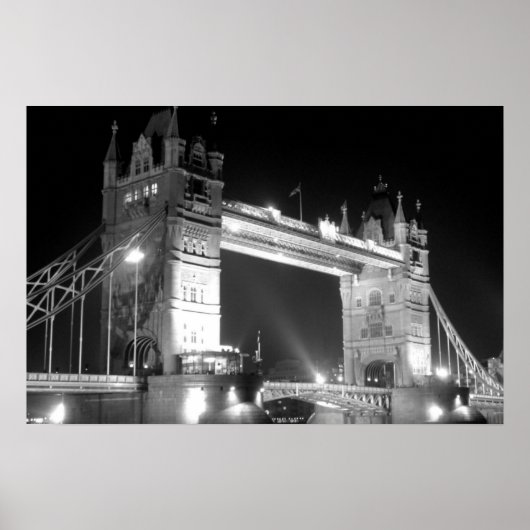 Black White London Tower Bridge Poster (Vorne)