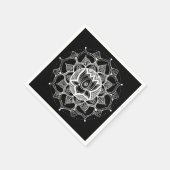 Black & White Lotus Mandala Serviette (Ecke)