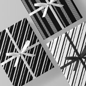 Black & White Luxurious & Chic Stripes Geschenkpapier Set