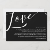 Black & White Luxury Minimalist Love Quote Photo Save The Date (Rückseite)