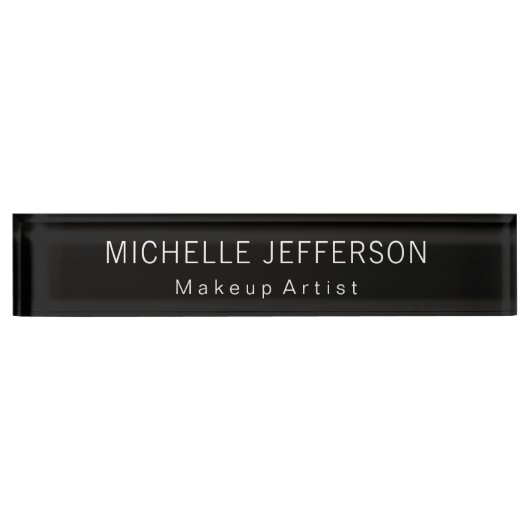 Black & White Makeup Artist Einzigartiges Geschäft Namensplakette (Vorderseite)