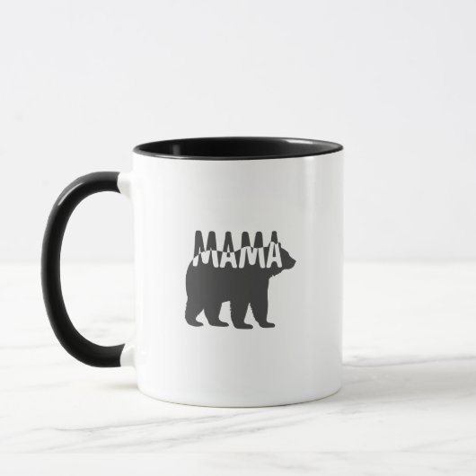 Black & White Mama Bear Silhouette Tasse (Links)