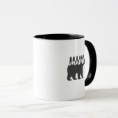 Black & White Mama Bear Silhouette Tasse (VorderseiteRechts)