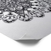 Black & White Mandala Celtic Knot Tangle Paisley Poster (Ecke)