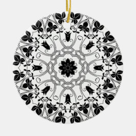 Black & White Mandala Mystical Christmas Ornament