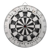 Black & White Marble Classic Custom Name & Message Dartscheibe (vorne)