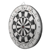 Black & White Marble Classic Custom Name & Message Dartscheibe (Vorderseite rechts)