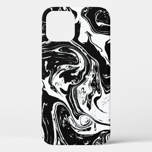 Black & White Marble Style iPhone 12 Pro Fall Case-Mate iPhone Hülle (Rückseite)