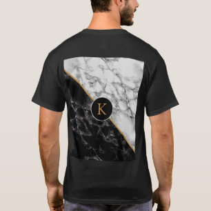 Black White Marble T-Shirt Your Letter or Number