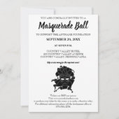Black & White Masquerade Ball Fundraiser Galerie Einladung (Vorderseite)