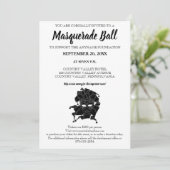 Black & White Masquerade Ball Fundraiser Galerie Einladung (Stehend Vorderseite)