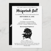 Black & White Masquerade Ball Fundraiser Galerie Einladung (Vorne/Hinten)