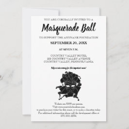Black & White Masquerade Ball Fundraiser Galerie Einladung