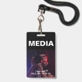 Black & White Media All Access Pass ID Ausweis (Vorderseite mit Lanyard)