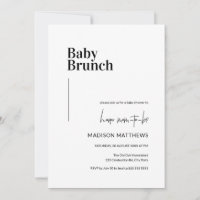 Black & White Minimal Baby Brunch Babydusche
