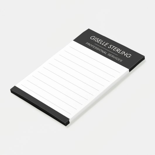 Black White Minimal Professional Modern Business Post-it Klebezettel (angewinkelt)