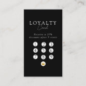 Black & White Minimal Salon QR Code Loyalty Visitenkarte (Vorderseite)