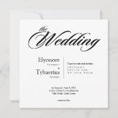 Black & White Minimal Square Wedding Invitation Karte (Vorderseite)