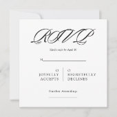 Black& White Minimal Square Wedding RSVP Karte (Vorderseite)