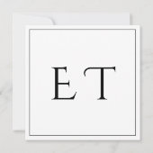 Black& White Minimal Square Wedding RSVP Karte (Rückseite)