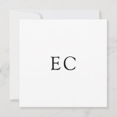 Black& White Minimal Square Wedding Save the Date Karte (Rückseite)