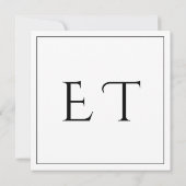 Black & White Minimal Square Wedding Save the Date Karte (Rückseite)