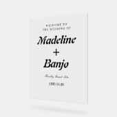 Black & White Minimalist Calligraphy Wedding  Acrylschild (Winkel)