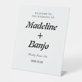 Black & White Minimalist Calligraphy Wedding  Sockelschild