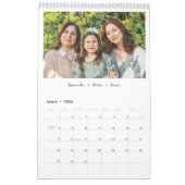 Black White Minimalist Family Photo 2026 Monthly  Kalender (Mär 2026)