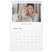 Black White Minimalist Family Photo 2026 Monthly  Kalender (Feb 2026)