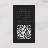 Black White Minimalist Graduation Fund QR Begleitkarte (Rückseite)