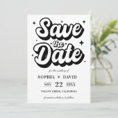 Black & White Minimalist Modern Wedding Save The Date (Stehend Vorderseite)