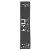 Black & White Minimalist Monogrammed Business Logo Kurzer Tischläufer (Vorderseite)