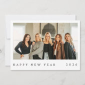 Black & White Minimalist Photo New Year (Vorderseite)