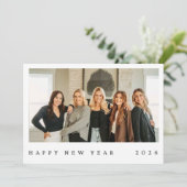 Black & White Minimalist Photo New Year (Stehend Vorderseite)