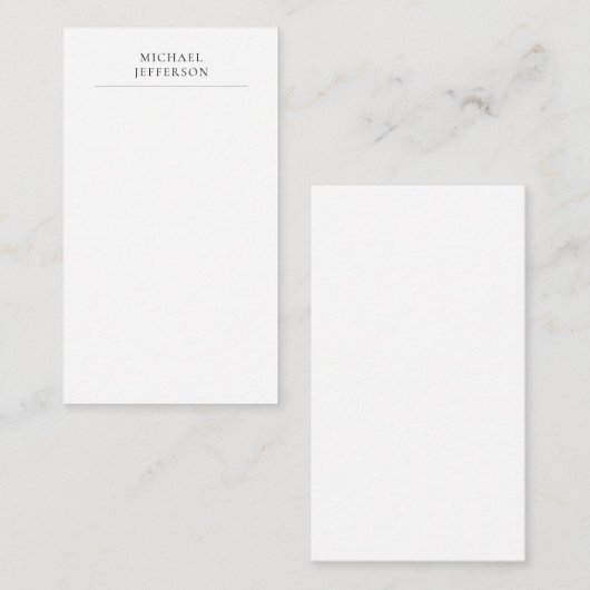 Black & White Minimalist Plain Modern Begleitkarte (Vorne/Hinten)