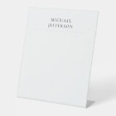 Black & White Minimalist Plain Modern Sockelschild (Vorderseite)