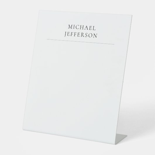 Black & White Minimalist Plain Modern Sockelschild (Vorderseite)