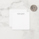 Black & White Minimalist Simple Chic Modern Plain Mitteilungskarte (Vorderseite/Rückseite Beispiel)