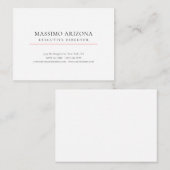 Black White Minimalist Simple Plain Modern Begleitkarte (Vorne/Hinten)