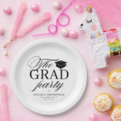 Black White Minimalist The Grad Party Pappteller (Party)