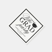 Black White Minimalist The Grad Party  Serviette (Ecke)