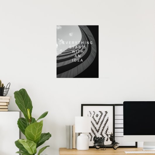 Black & White Modern Architecture Motivational Poster (Heimbüro)