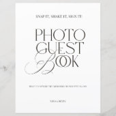 Black & White Modern Classic Photo Guest Book Sign (Vorderseite)