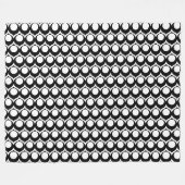 Black White Modern Geometric Art Deco Fleecedecke (Vorderseite (Horizontal))