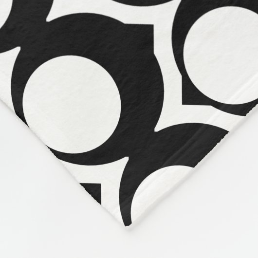 Black White Modern Geometric Art Deco Fleecedecke (Ecke)