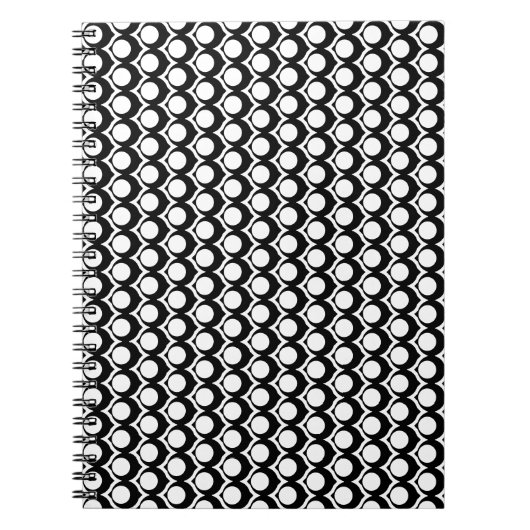 Black White Modern Geometric Orbit Notizblock (Vorderseite)