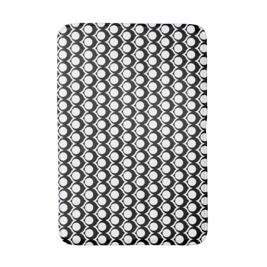 Black White Modern Geometric Pattern Badematte (Vorderseite Vertikal)