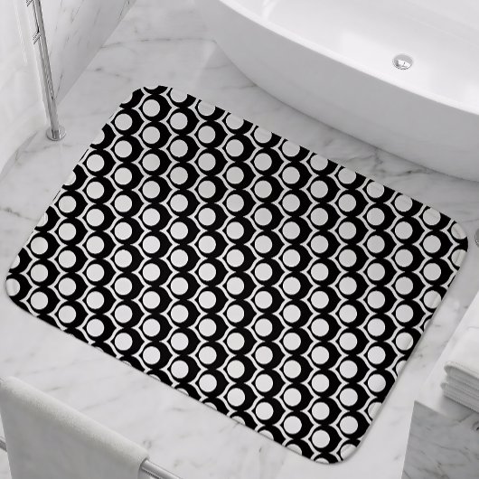 Black White Modern Geometric Pattern Badematte
